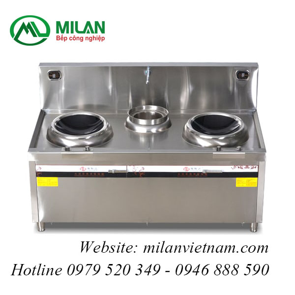 Bếp từ công nghiệp 2 mặt lõm và bếp hầm có vòi rửa 15KW HZD-2X15KW-400ACS